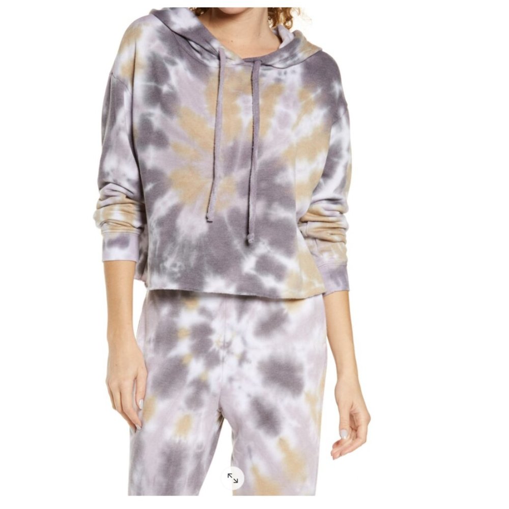 Oli | Viv Palmer Tie Dye Crop Hoodie in Mauve Batik Size S - NWT
